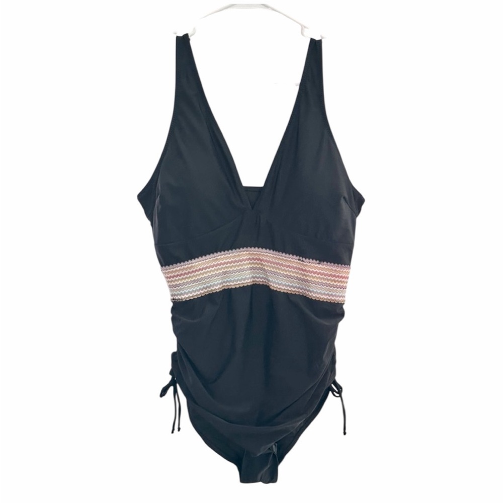 Women's 1 Piece Swimsuit Double Lined Tummy Control Size XL - NWOT - PTP 17.5”